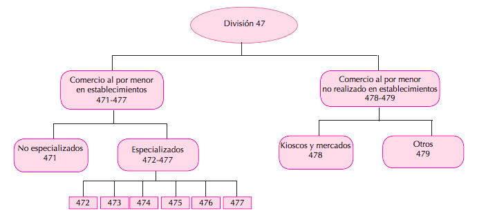 Clasificación División 47 CIIU Colombia Retail